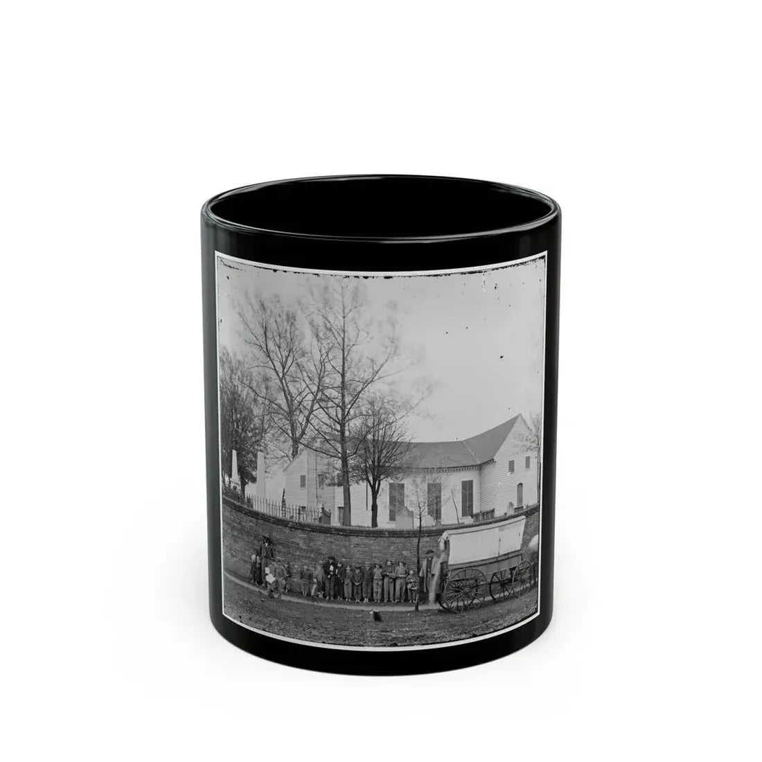 Richmond, Va. St. John's Church And Graveyard From Street (U.S. Civil War) Black Coffee Mug 11oz - Go Mug Yourself