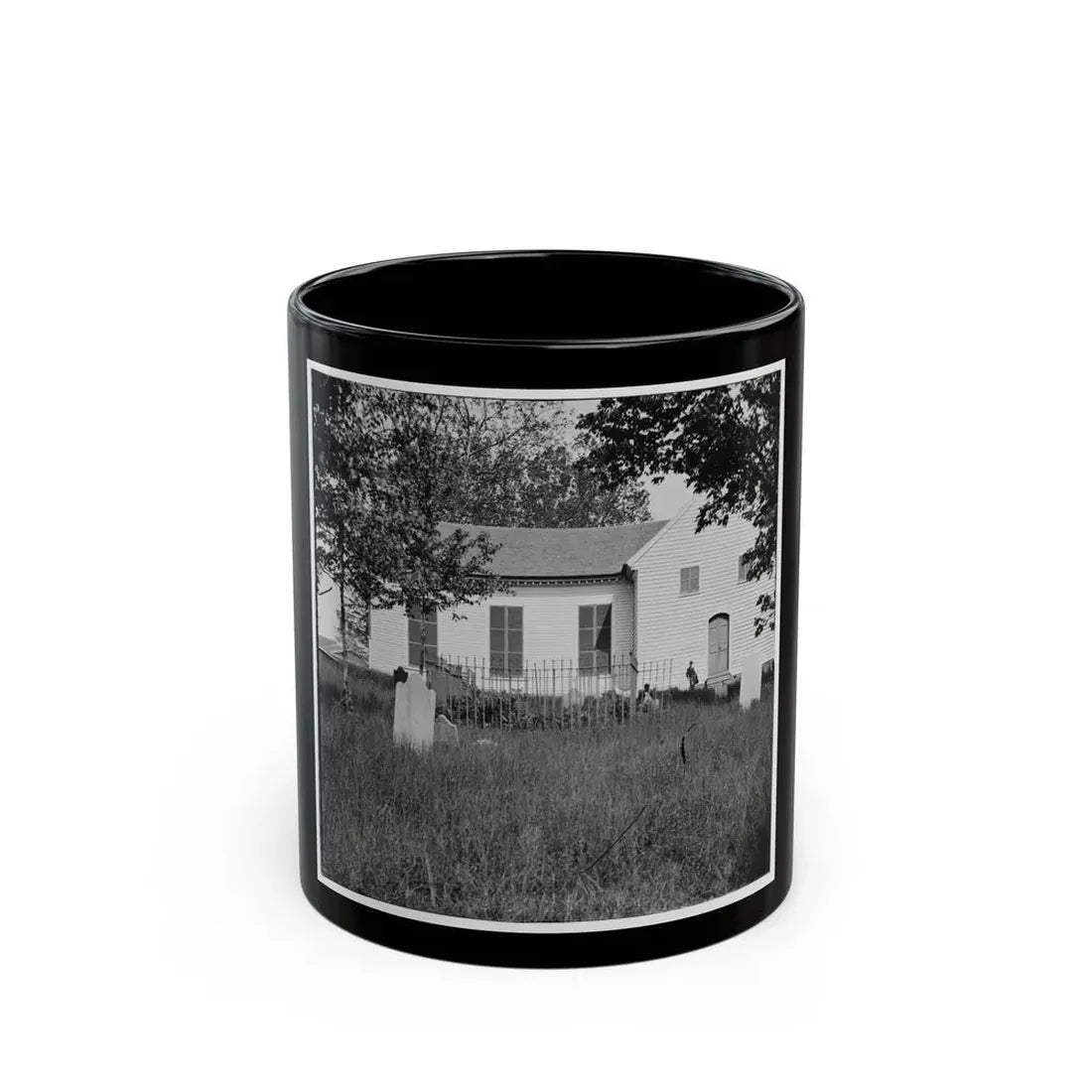 Richmond, Va. St. John's Church From Graveyard (U.S. Civil War) Black Coffee Mug 11oz - Go Mug Yourself