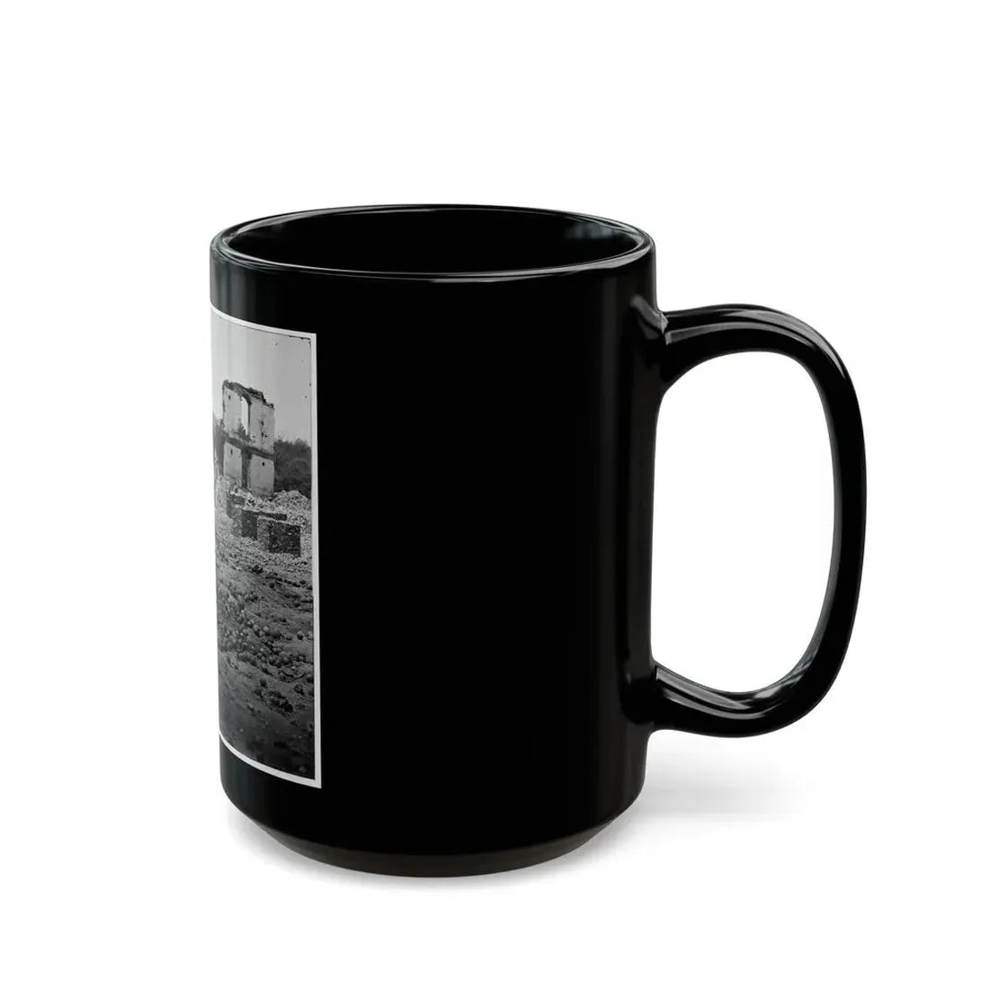Richmond, Va. Stacked And Scattered Ammunition Near The State Arsenal (U.S. Civil War) Black Coffee Mug - Go Mug Yourself