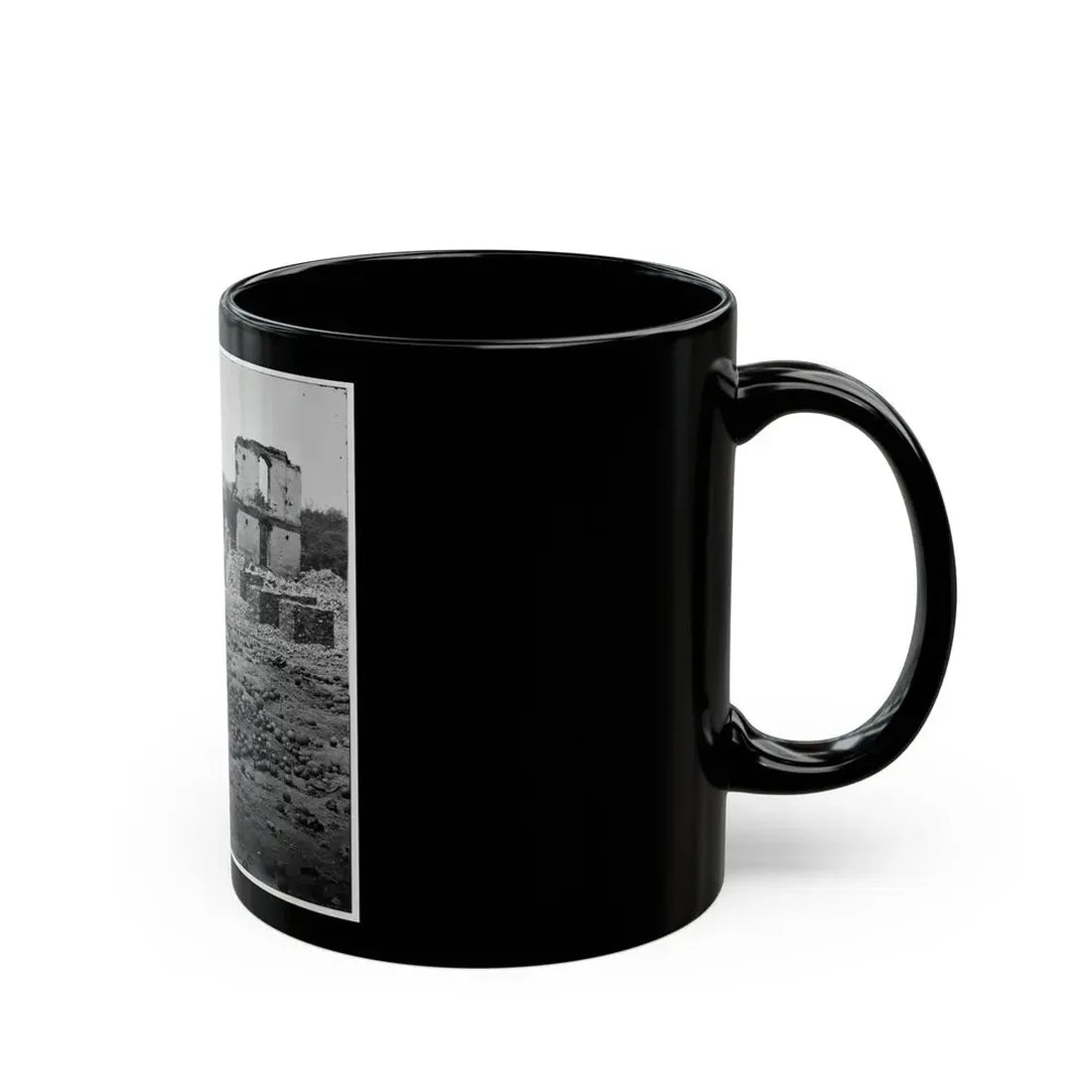 Richmond, Va. Stacked And Scattered Ammunition Near The State Arsenal (U.S. Civil War) Black Coffee Mug - Go Mug Yourself