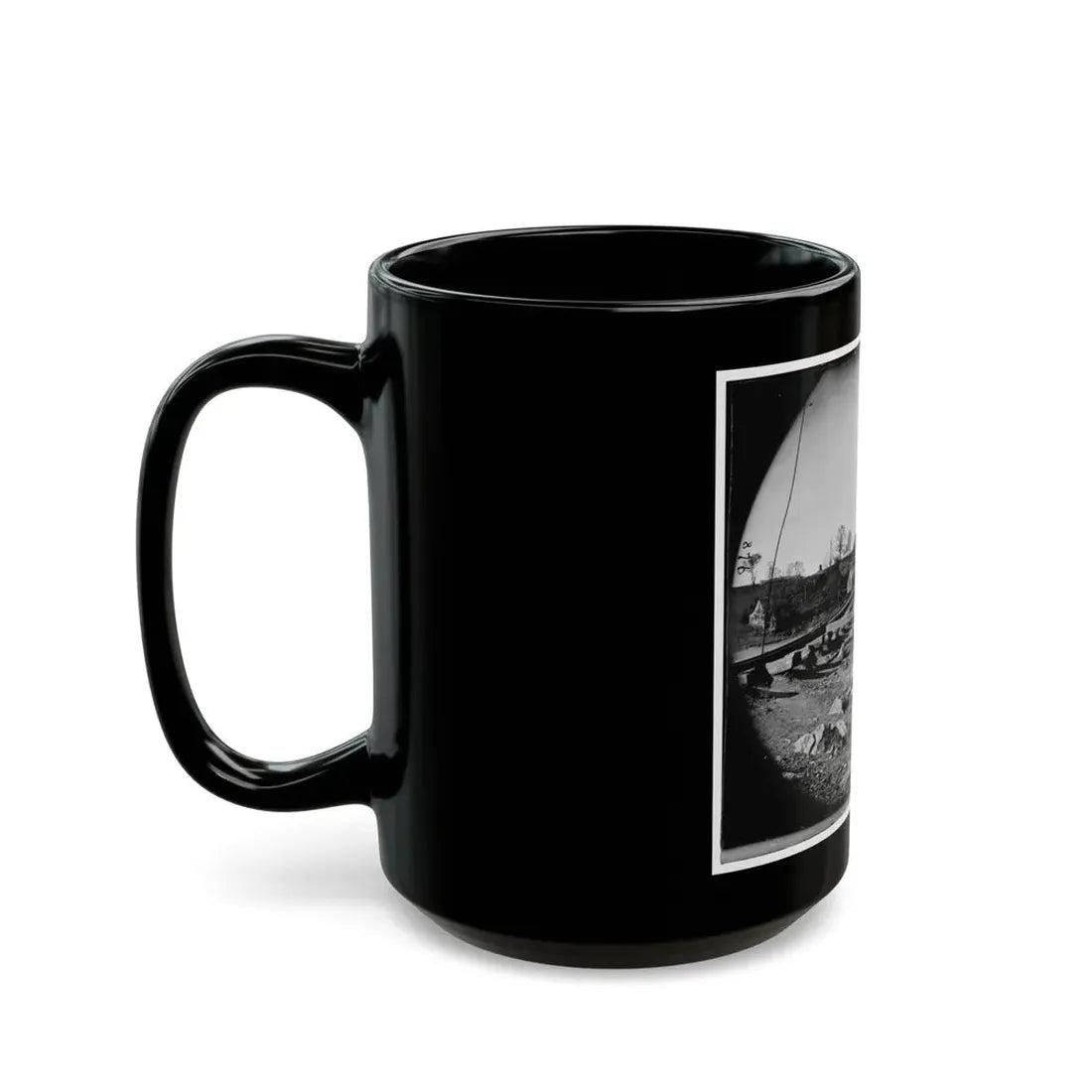 Richmond, Va. The Belle Isle Railroad Bridge (Covered) From The South Bank (U.S. Civil War) Black Coffee Mug - Go Mug Yourself