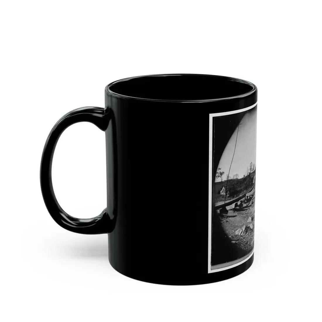 Richmond, Va. The Belle Isle Railroad Bridge (Covered) From The South Bank (U.S. Civil War) Black Coffee Mug - Go Mug Yourself