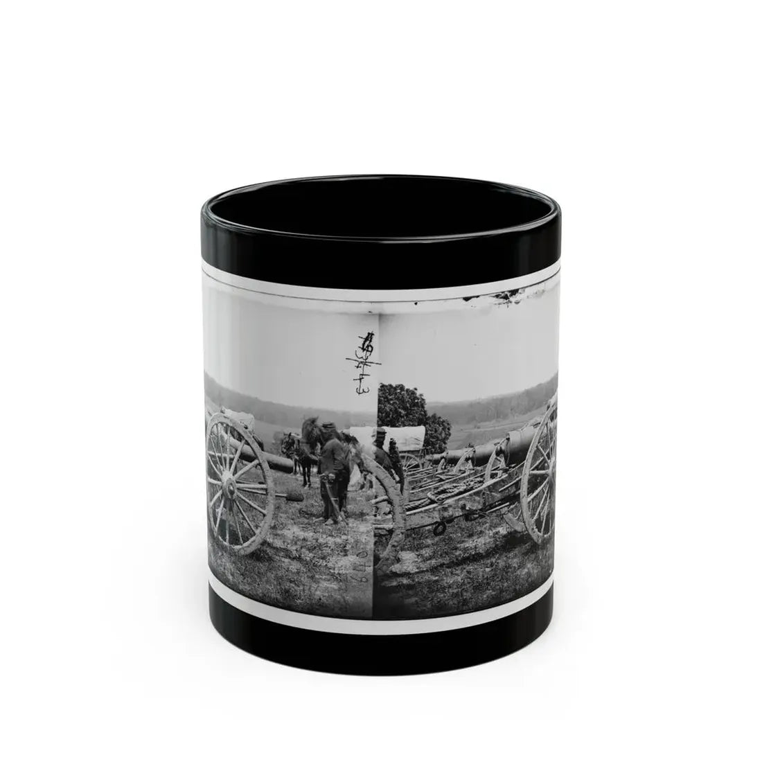 Richmond, Va., Vicinity. 20-Pdr Guns Of The 1st New York Battery, Unlimbered (U.S. Civil War) Black Coffee Mug 11oz - Go Mug Yourself