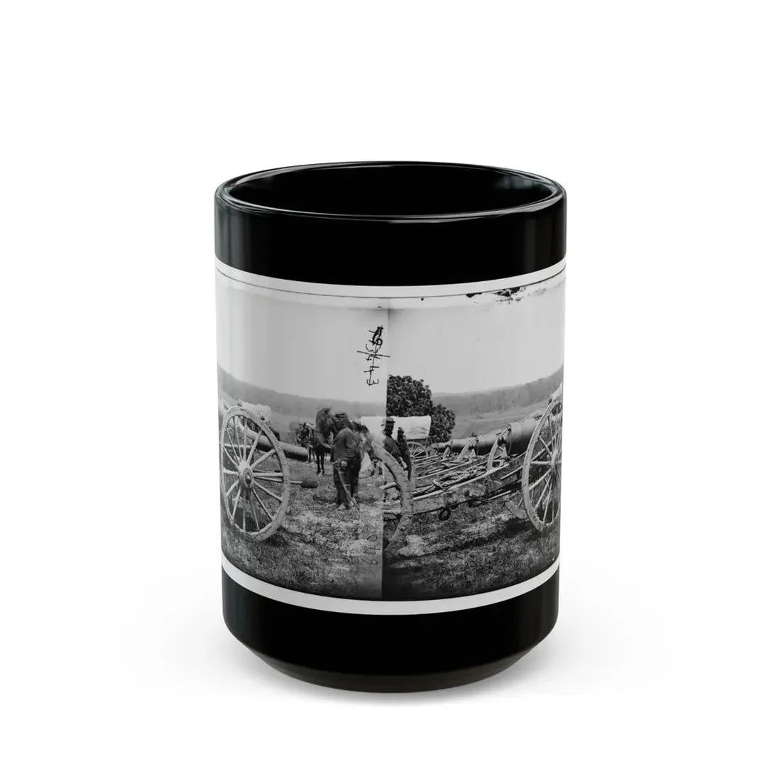 Richmond, Va., Vicinity. 20-Pdr Guns Of The 1st New York Battery, Unlimbered (U.S. Civil War) Black Coffee Mug 15oz - Go Mug Yourself
