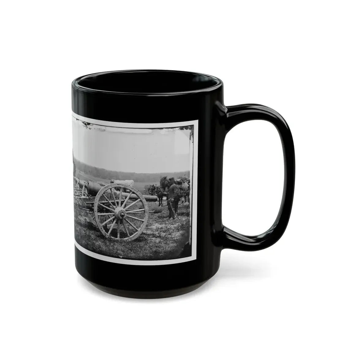 Richmond, Va., Vicinity. 20-Pdr Guns Of The 1st New York Battery, Unlimbered (U.S. Civil War) Black Coffee Mug - Go Mug Yourself