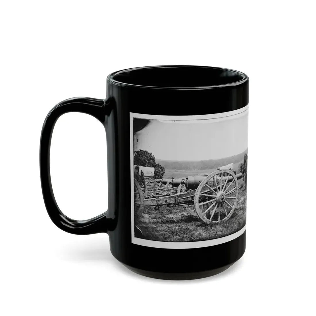 Richmond, Va., Vicinity. 20-Pdr Guns Of The 1st New York Battery, Unlimbered (U.S. Civil War) Black Coffee Mug - Go Mug Yourself