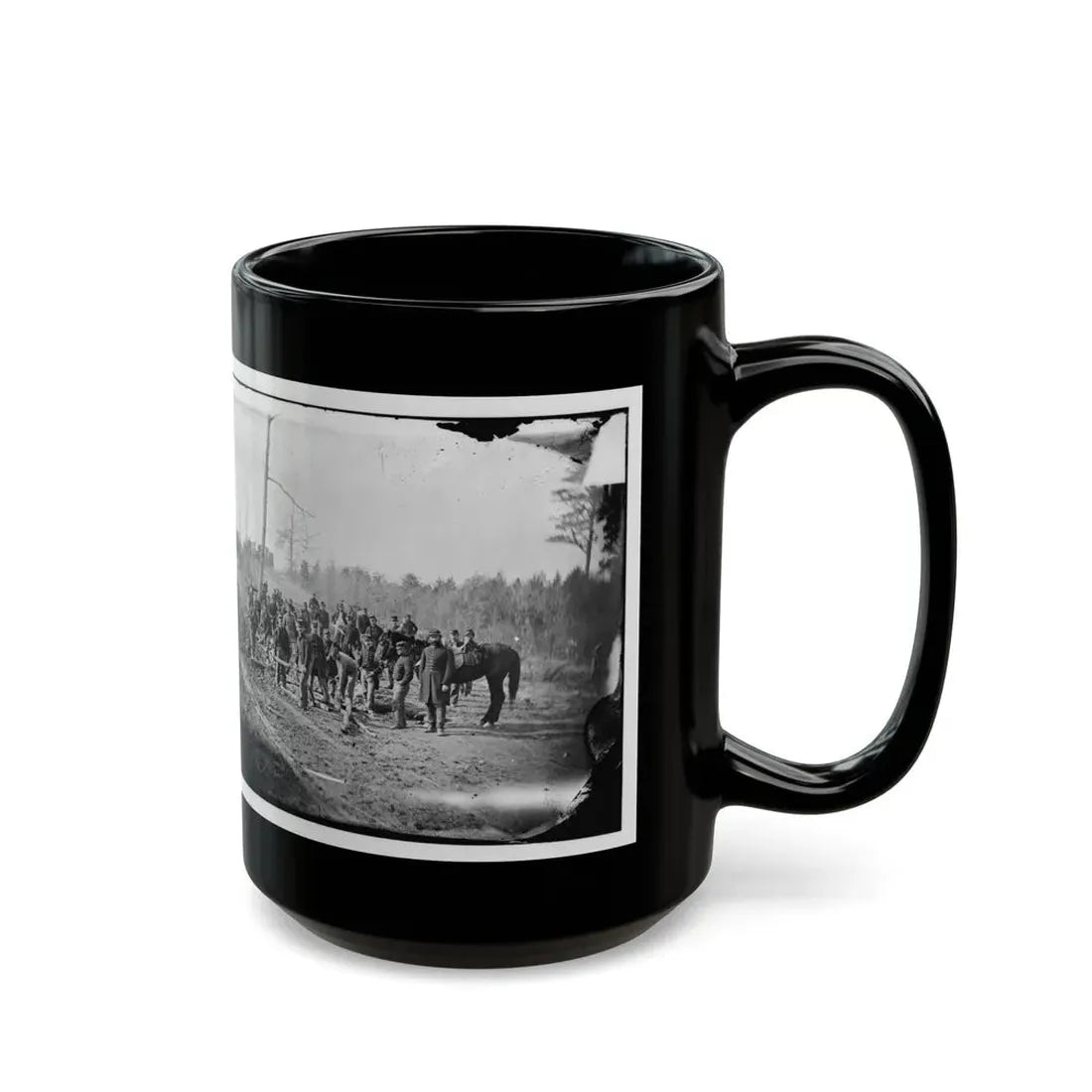 Richmond, Va., Vicinity. Engineers Building Corduroy Road (U.S. Civil War) Black Coffee Mug - Go Mug Yourself