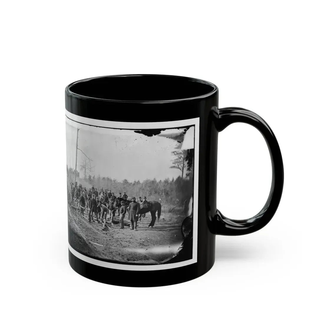 Richmond, Va., Vicinity. Engineers Building Corduroy Road (U.S. Civil War) Black Coffee Mug - Go Mug Yourself