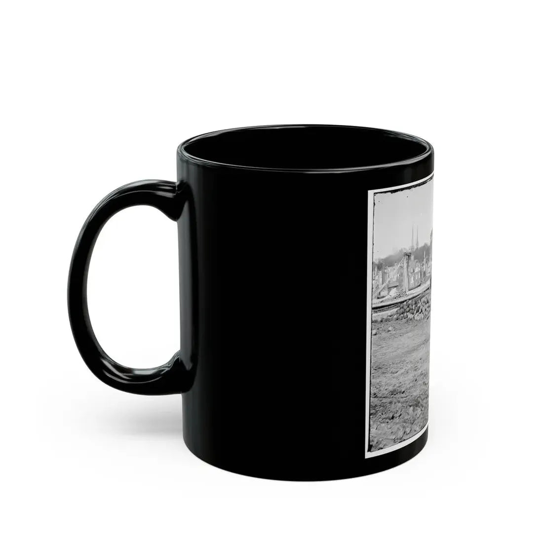 Richmond, Va. View Of The Burned District And The Capitol Across The Canal Basin (U.S. Civil War) Black Coffee Mug - Go Mug Yourself