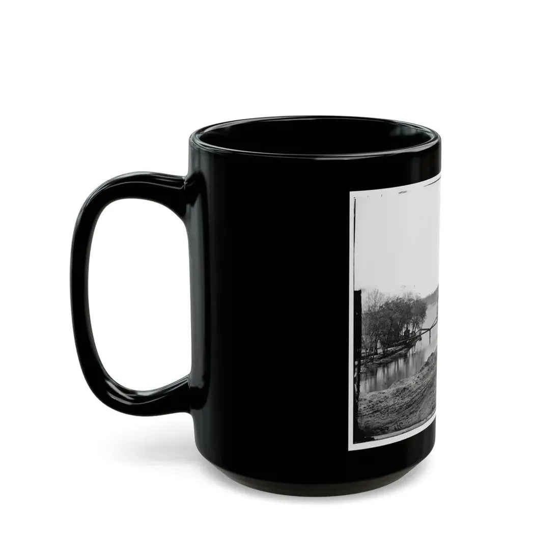 Richmond, Va. View Of The Tredegar Iron Works, With Footbridge To Neilson's Island (U.S. Civil War) Black Coffee Mug - Go Mug Yourself