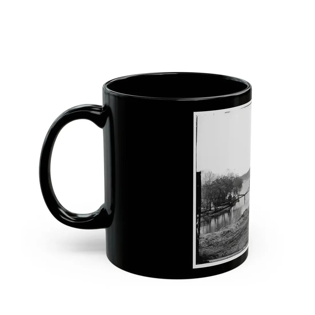 Richmond, Va. View Of The Tredegar Iron Works, With Footbridge To Neilson's Island (U.S. Civil War) Black Coffee Mug - Go Mug Yourself