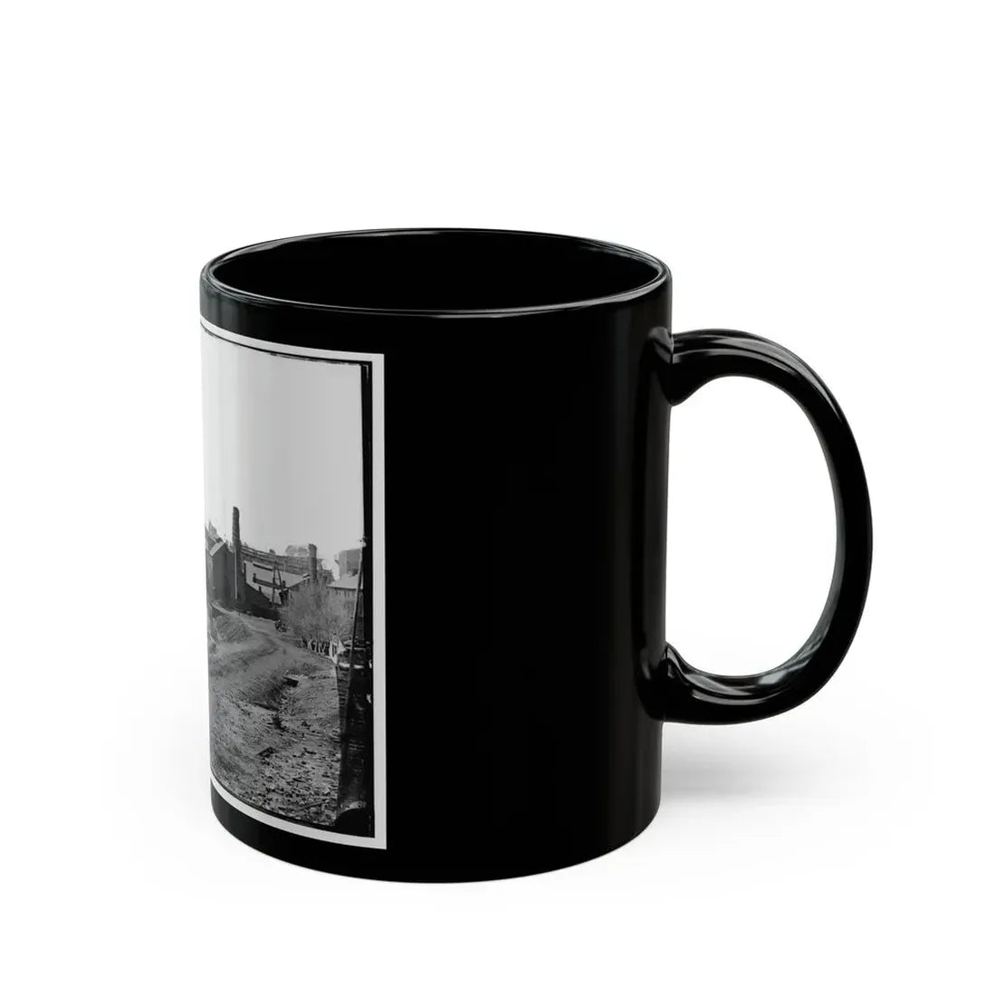 Richmond, Va. View Of The Tredegar Iron Works, With Footbridge To Neilson's Island (U.S. Civil War) Black Coffee Mug - Go Mug Yourself