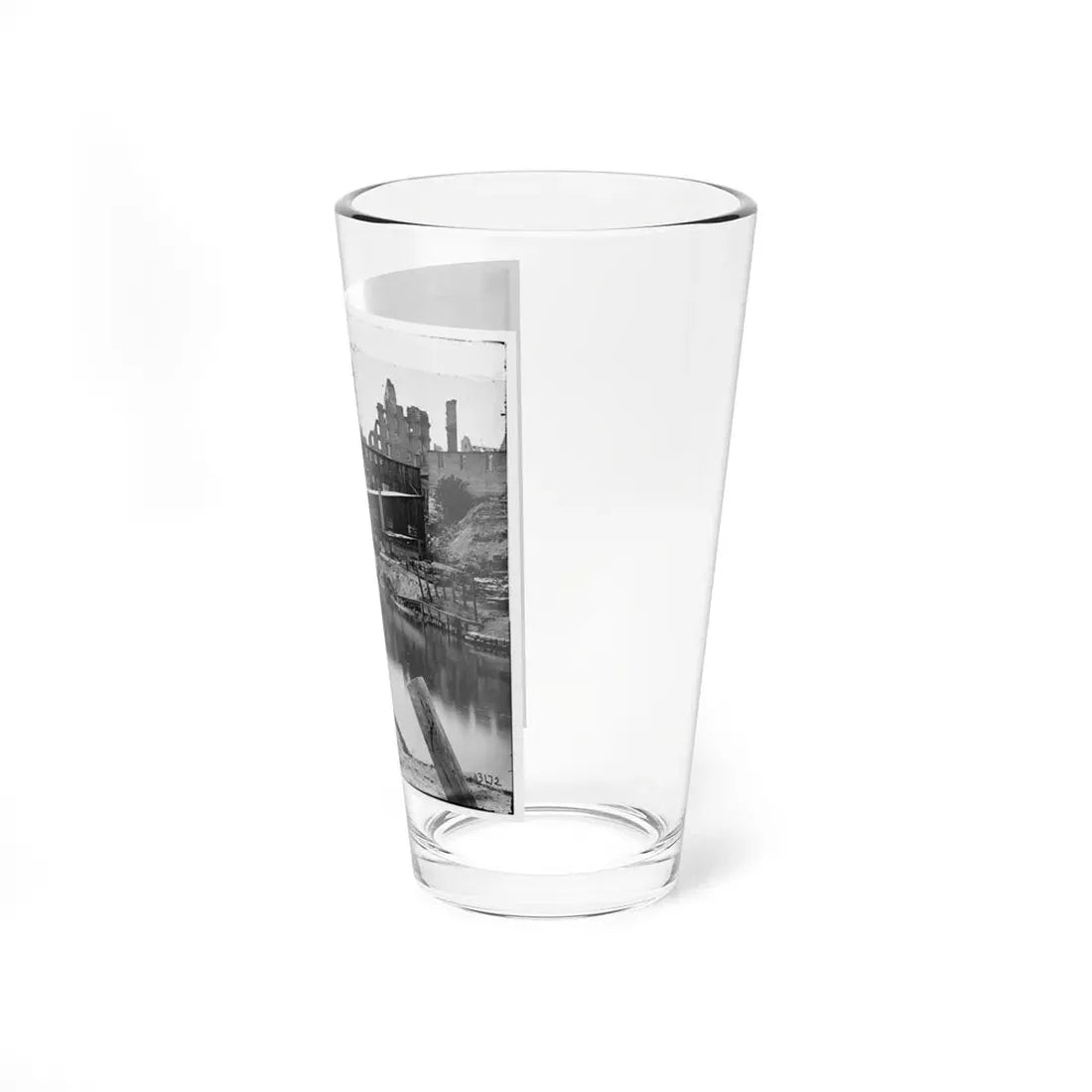 Richmond, Va. View On James River And Kanawha Canal Near The Haxall Flour Mills; Ruins Of The Gallego Mills Beyond (U.S. Civil War) Pint Glass 16oz - Go Mug Yourself