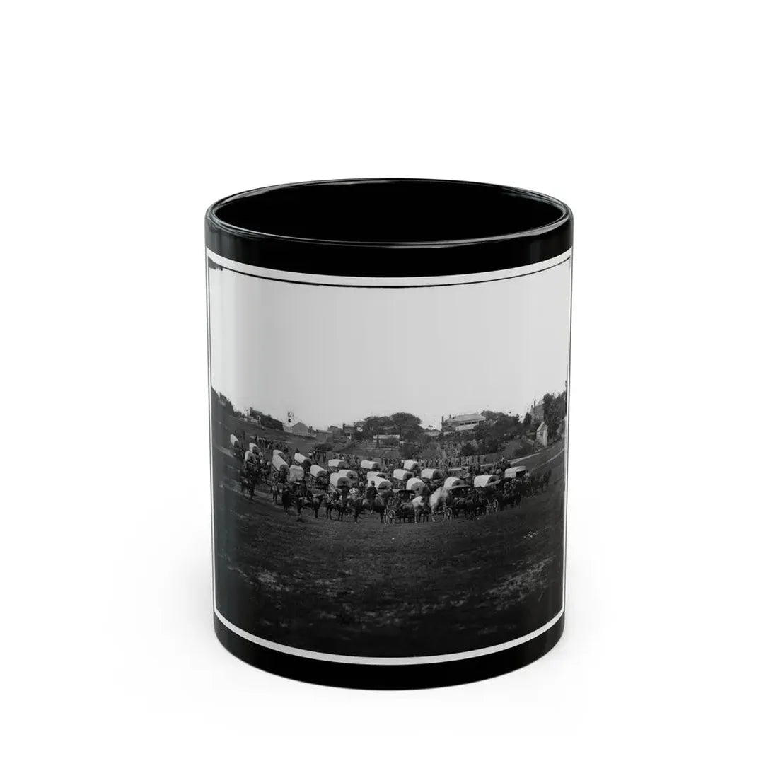 Richmond, Va. Wagon Train Of Military Telegraph Corps (U.S. Civil War) Black Coffee Mug 11oz - Go Mug Yourself
