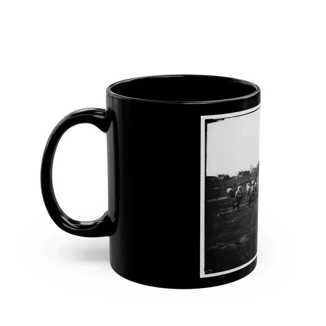 Richmond, Va. Wagon Train Of Military Telegraph Corps (U.S. Civil War) Black Coffee Mug - Go Mug Yourself