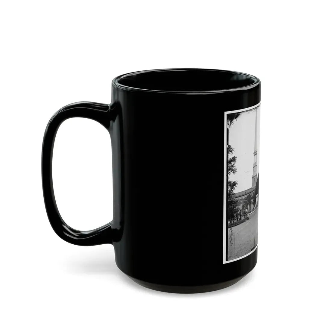 Richmond, Va. Washington Monument; St. Paul's Church In Left Background (U.S. Civil War) Black Coffee Mug - Go Mug Yourself