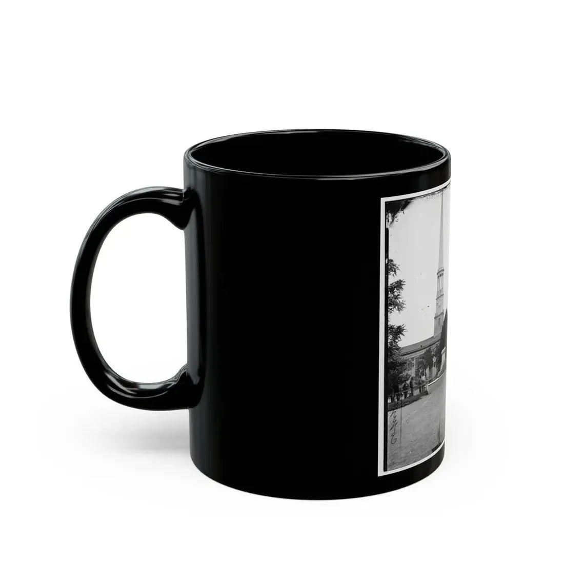 Richmond, Va. Washington Monument; St. Paul's Church In Left Background (U.S. Civil War) Black Coffee Mug - Go Mug Yourself
