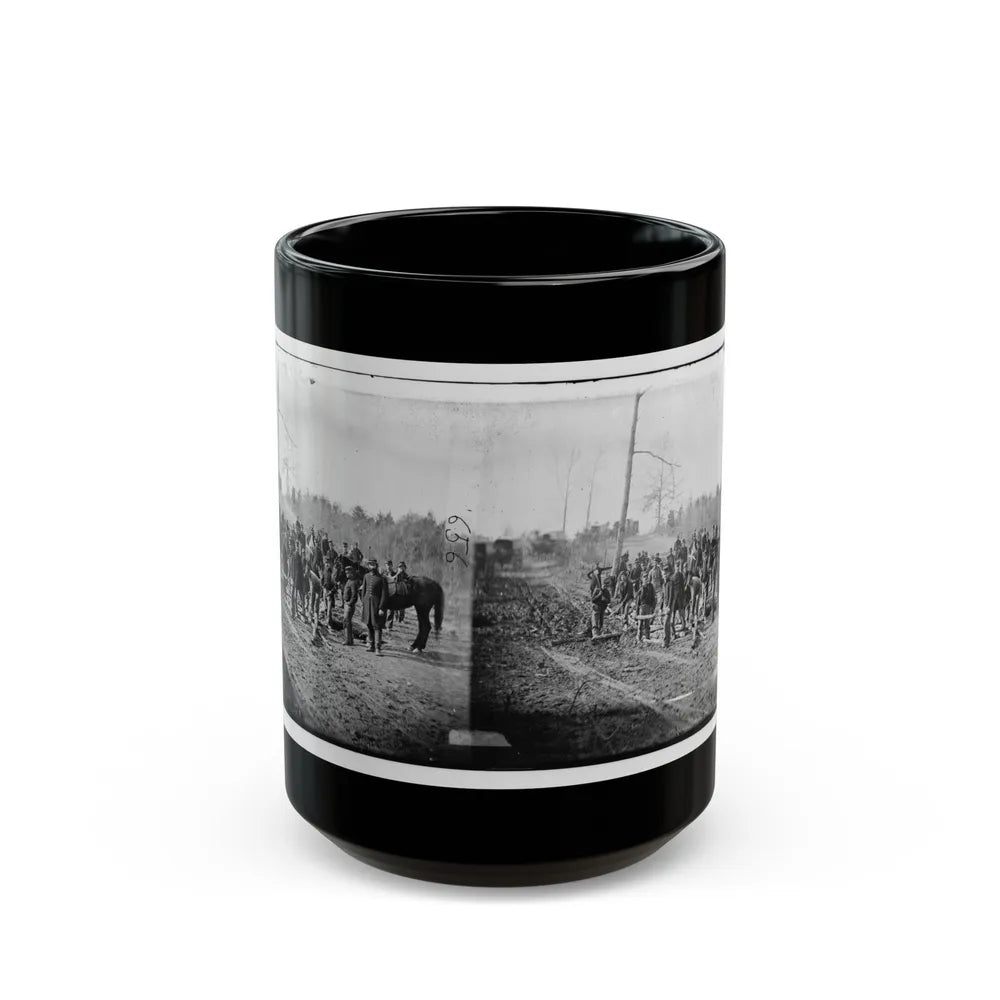 Richmond, Va., Vicinity. Engineers Building Corduroy Road (U.S. Civil War) Black Coffee Mug-15oz-Go Mug Yourself
