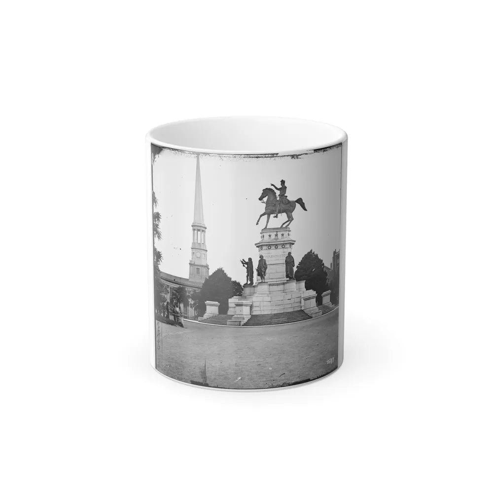 Richmond, Va. Washington Monument; St. Paul's Church in Left Background (U.S. Civil War) Color Changing Coffee Mug 11oz-11oz-Go Mug Yourself