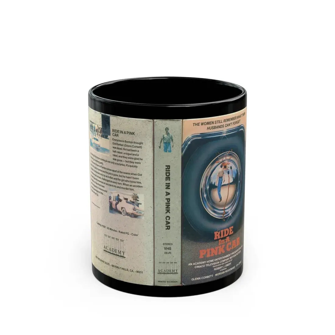 RIDE IN A PINK CAR (VHS COVER) - Black Coffee Mug 11oz - Go Mug Yourself