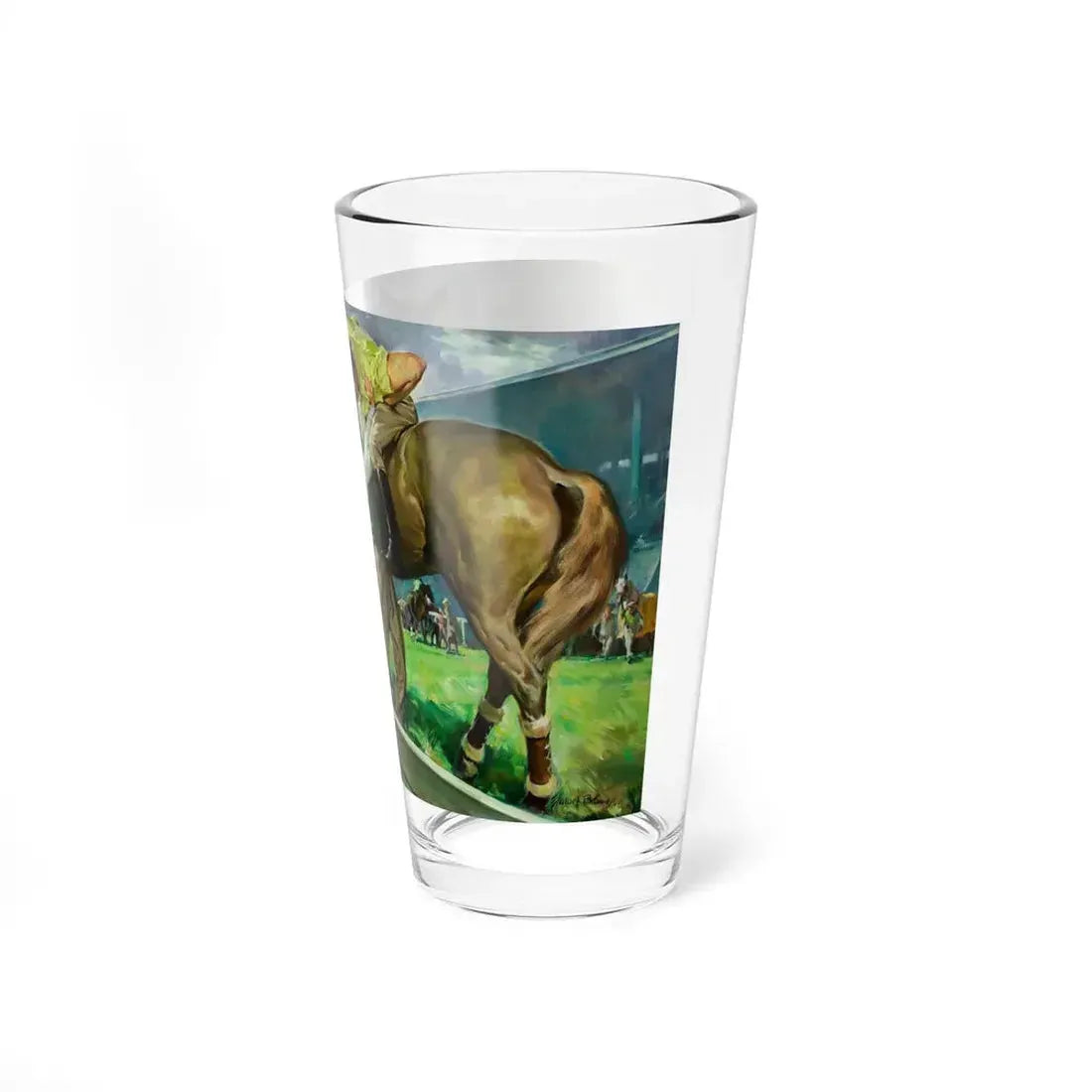 Ride to Glory, 1948 (Magazine Illustration) Pint Glass 16oz - Go Mug Yourself