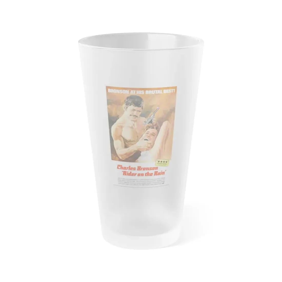 RIDER ON THE RAIN 1970 Movie Poster - Frosted Pint Glass 16oz 16oz Frosted - Go Mug Yourself