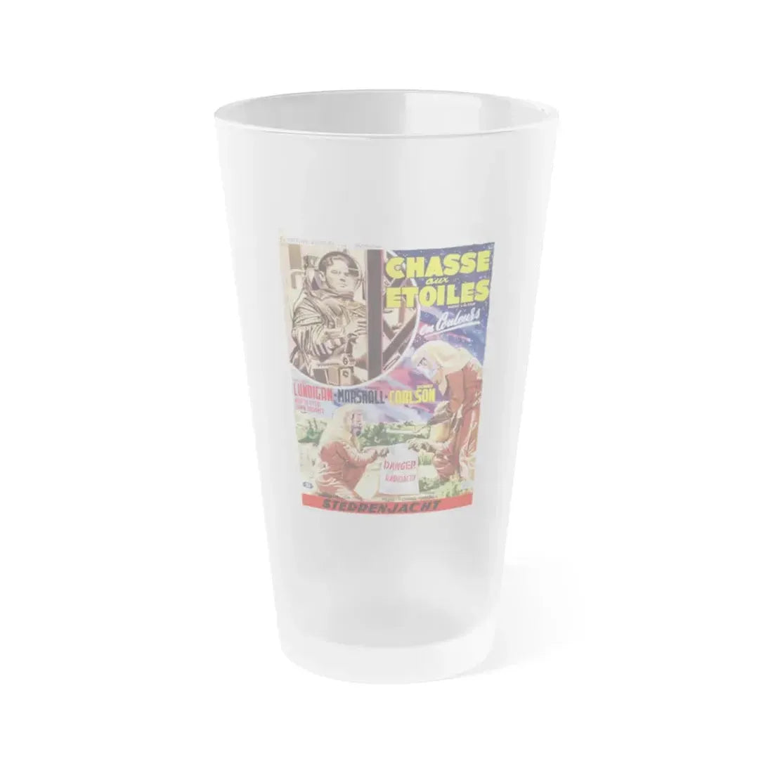 RIDERS TO THE STARS (BELGIAN) 1954 Movie Poster - Frosted Pint Glass 16oz 16oz Frosted - Go Mug Yourself