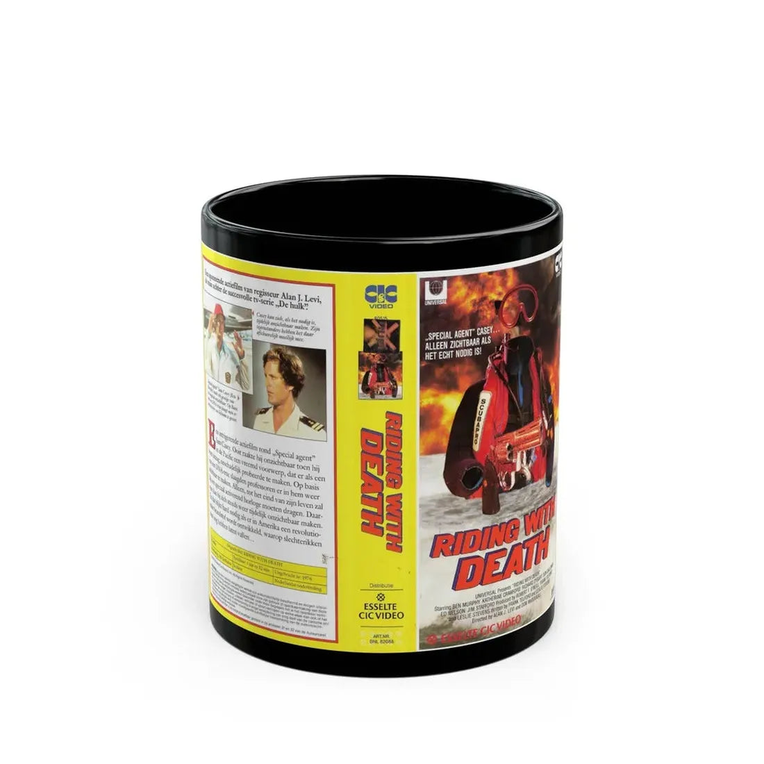RIDING WITH DEATH (VHS COVER) - Black Coffee Mug 11oz - Go Mug Yourself