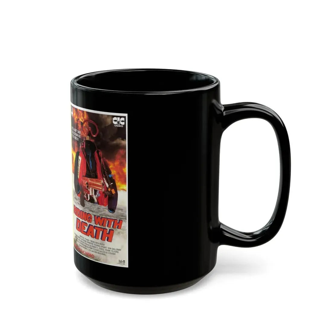 RIDING WITH DEATH (VHS COVER) - Black Coffee Mug - Go Mug Yourself