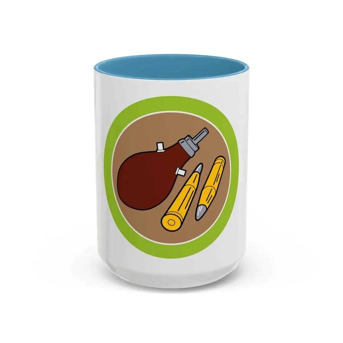 Rifle Shooting (Boy Scout Merit Badge) Accent Coffee Mug 15oz Light Blue - Go Mug Yourself