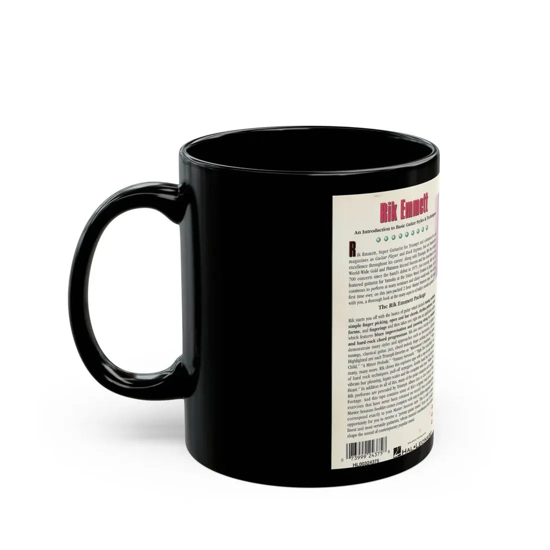 RIK EMMETT INSTRUCTIONAL GUITAR VIDEO (VHS COVER) - Black Coffee Mug - Go Mug Yourself
