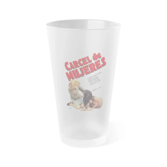 RIOT IN A WOMEN'S PRISON 1974 Movie Poster - Frosted Pint Glass 16oz 16oz Frosted - Go Mug Yourself