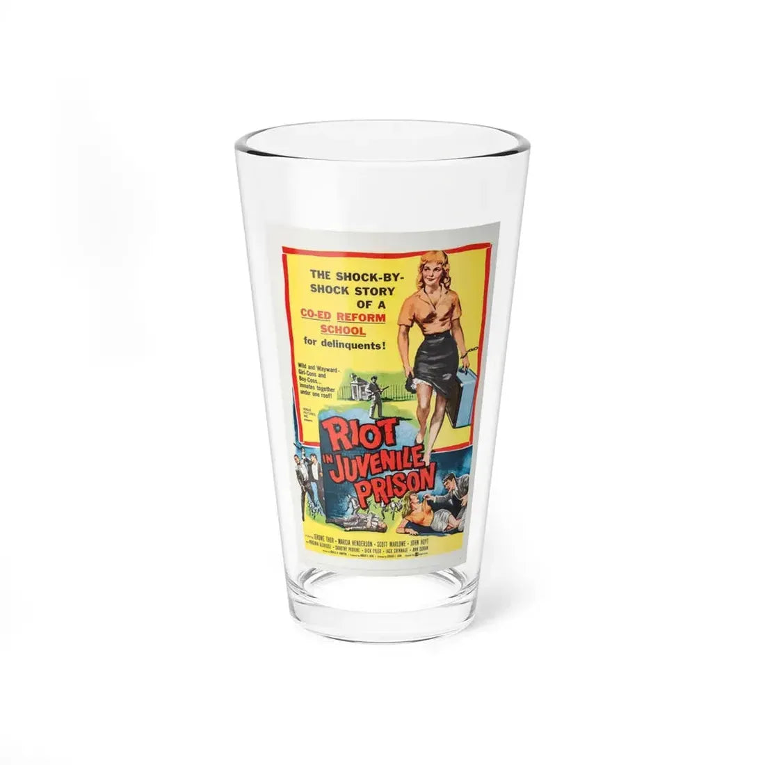 RIOT IN JUVENILE PRISON 1959 Movie Poster - Pint Glass 16oz 16oz - Go Mug Yourself