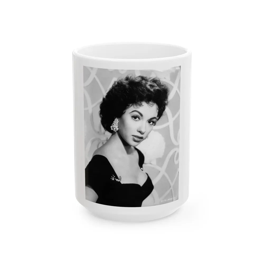 Rita Moreno #30 (Vintage Female Icon) White Coffee Mug-15oz-Go Mug Yourself
