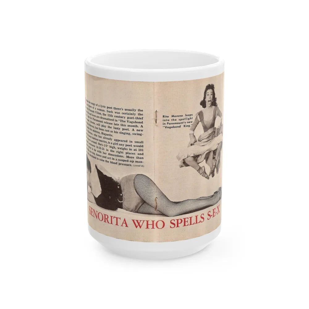 Rita Moreno #44 (Vintage Female Icon) White Coffee Mug-15oz-Go Mug Yourself