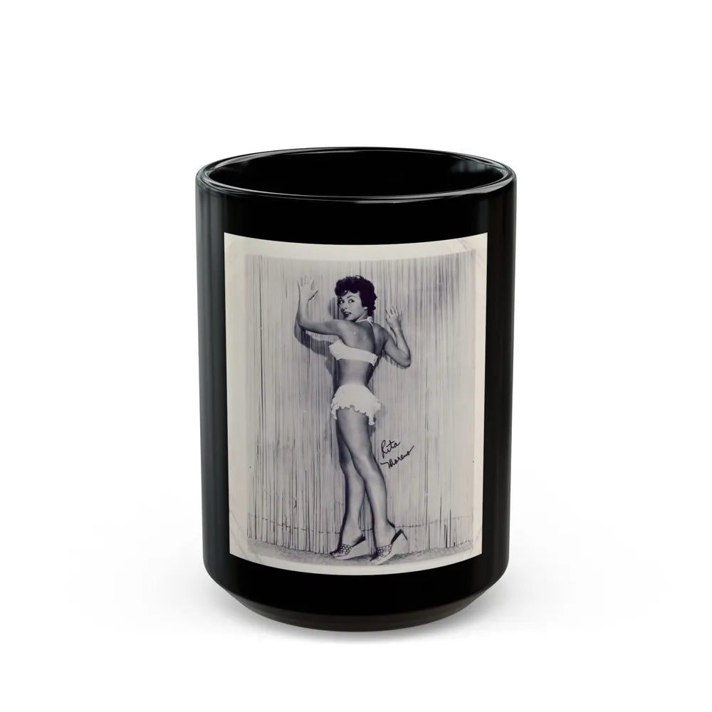Rita Moreno #60 (Vintage Female Icon) Black Coffee Mug-15oz-Go Mug Yourself