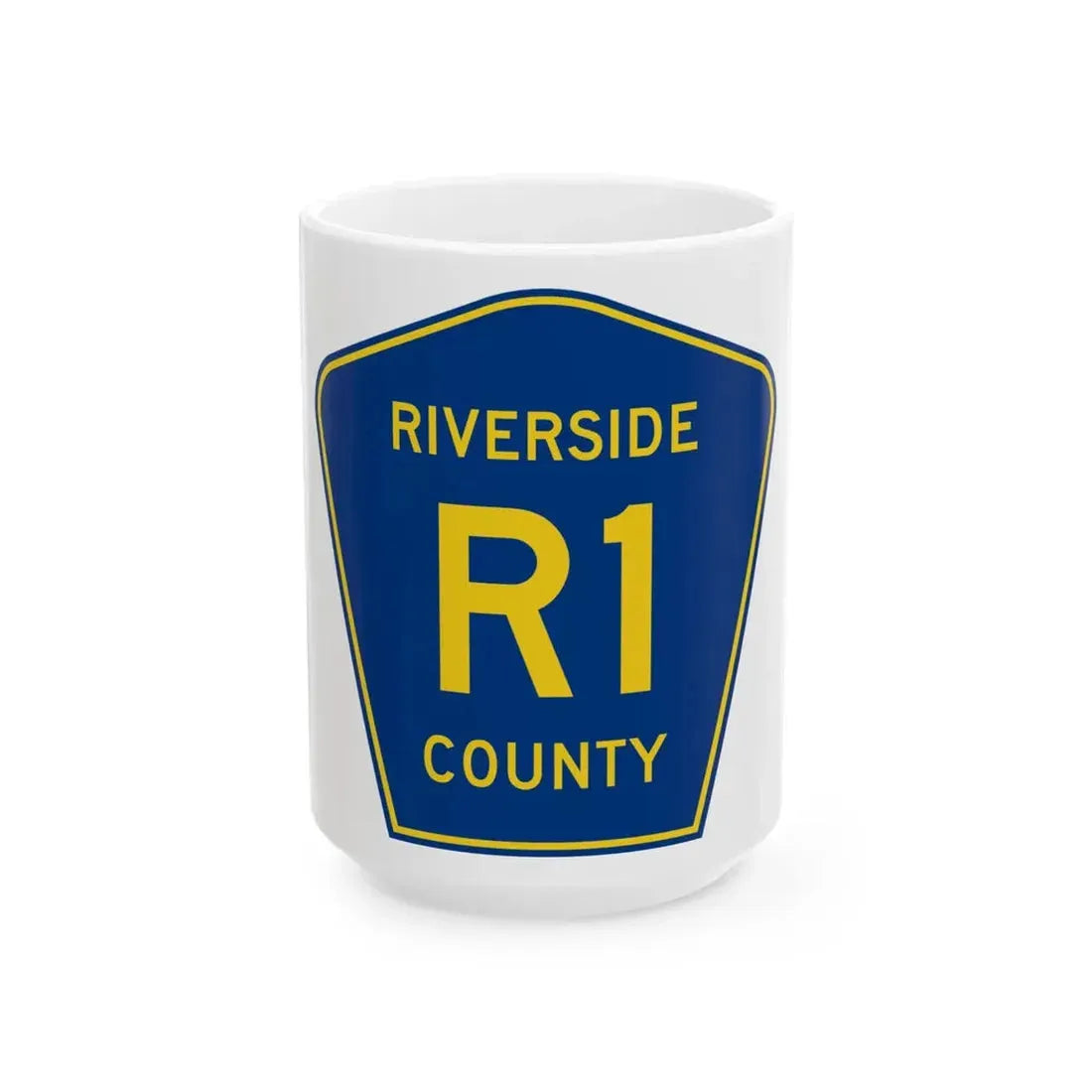 Riverside County R1 (California) (Road Sign) White Coffee Mug 15oz - Go Mug Yourself
