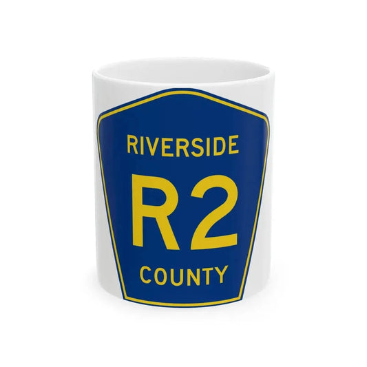 Riverside County R2 (California) (Road Sign) White Coffee Mug 11oz - Go Mug Yourself