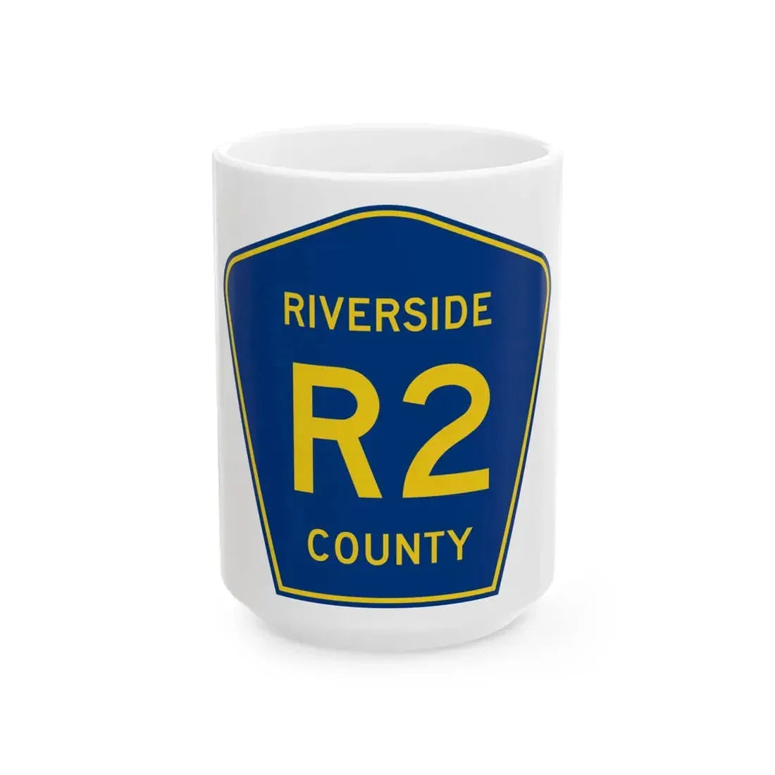 Riverside County R2 (California) (Road Sign) White Coffee Mug 15oz - Go Mug Yourself
