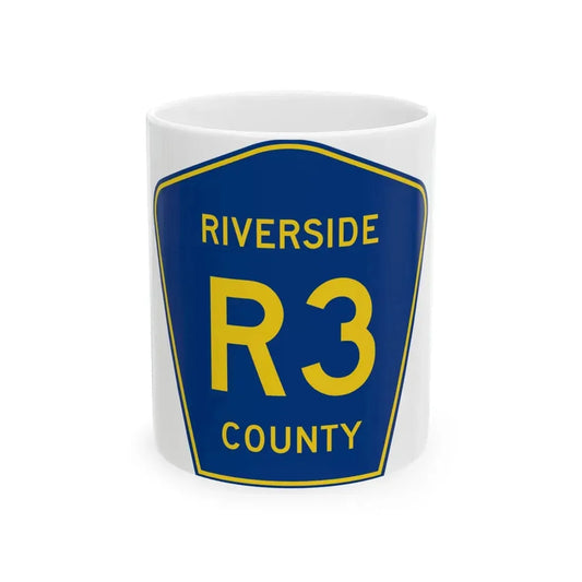 Riverside County R3 (California) (Road Sign) White Coffee Mug 11oz - Go Mug Yourself