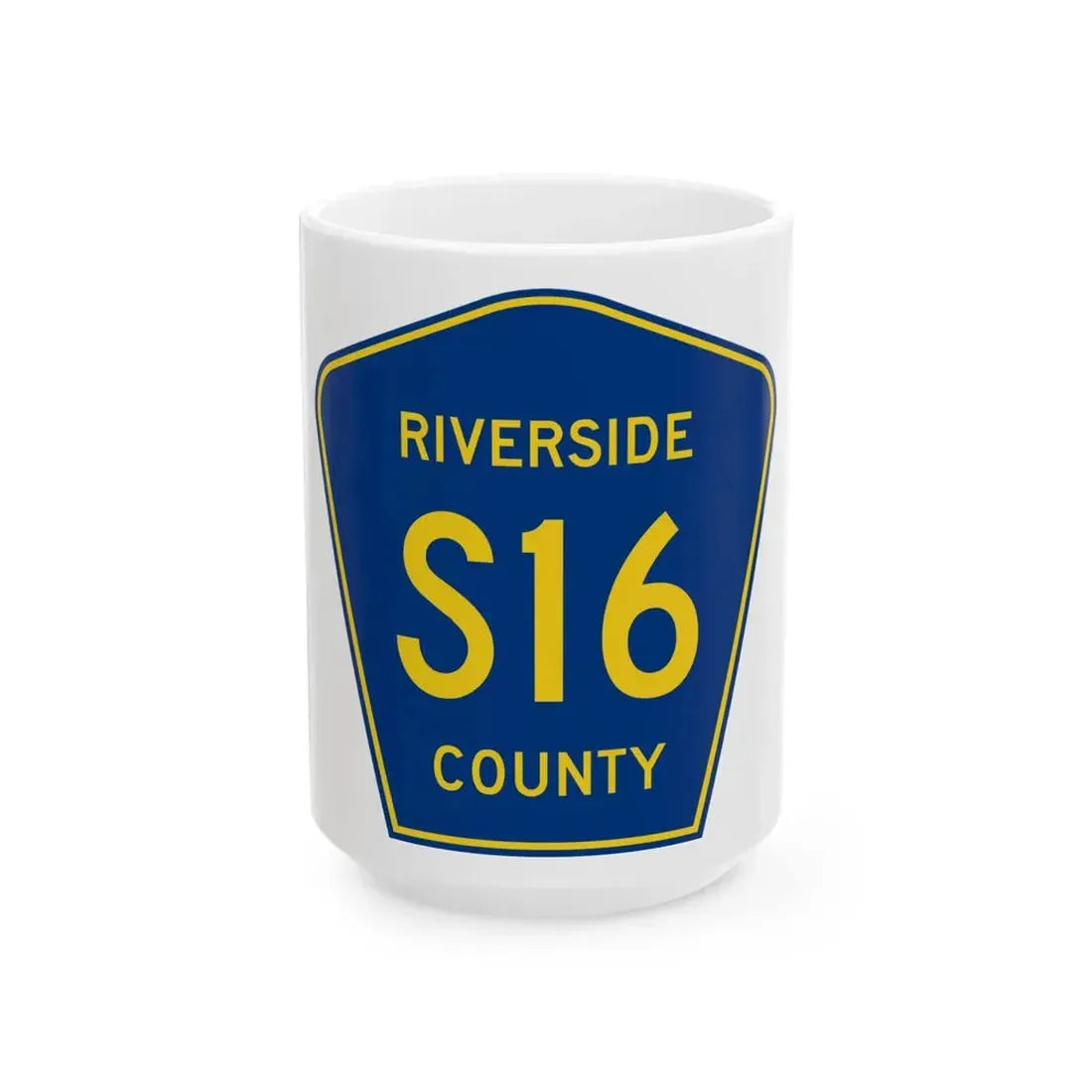 Riverside County S16 (California) (Road Sign) White Coffee Mug 15oz - Go Mug Yourself