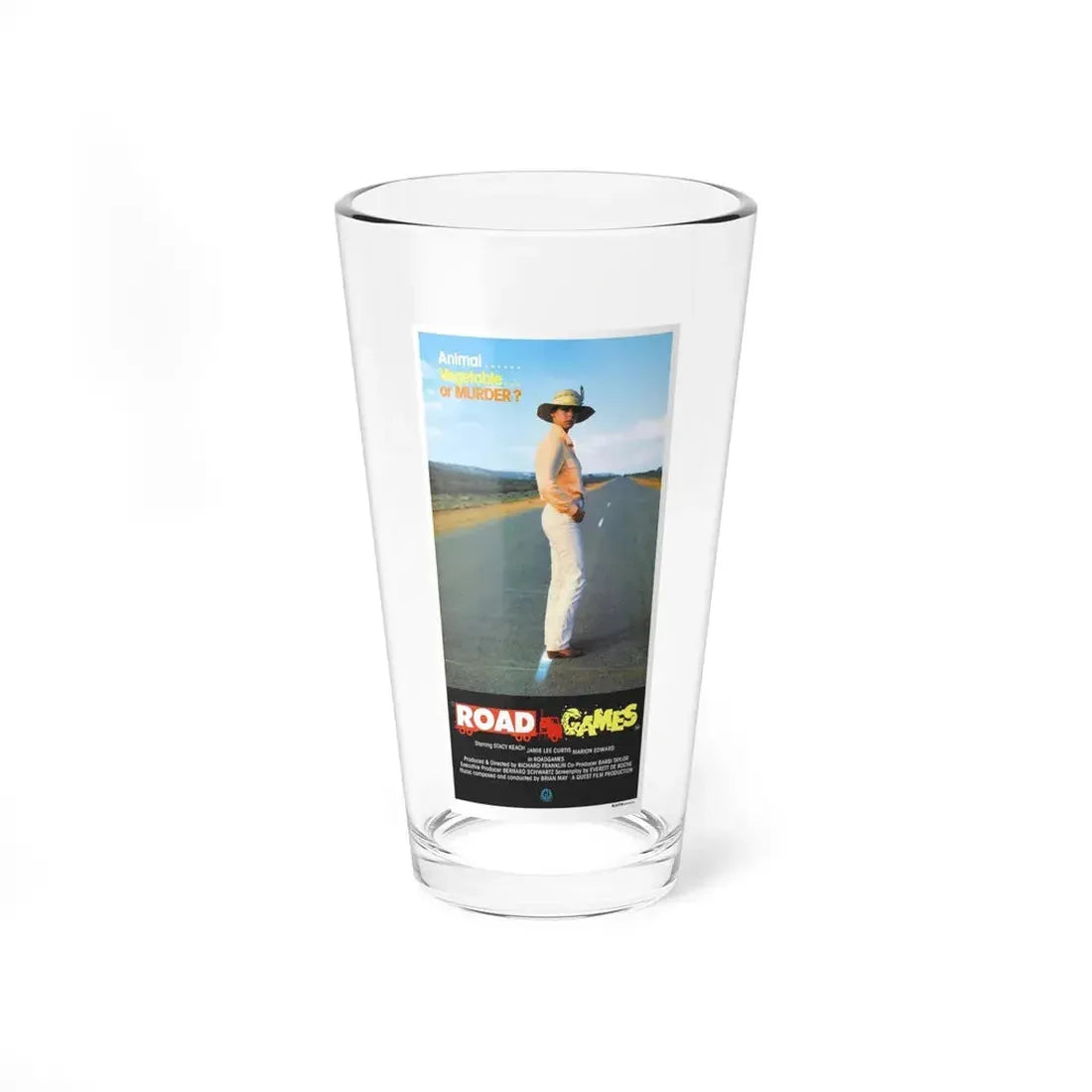 ROAD GAMES (2) 1981 Movie Poster - Pint Glass 16oz 16oz - Go Mug Yourself