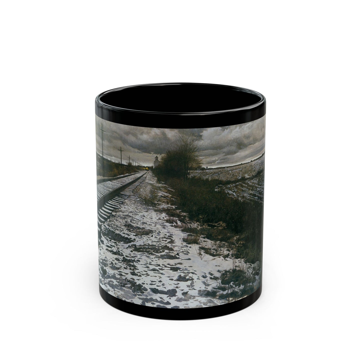 Robert McGinnis (1926-) Baltimore and Ohio Railroad - Black Coffee Mug-11oz-Go Mug Yourself