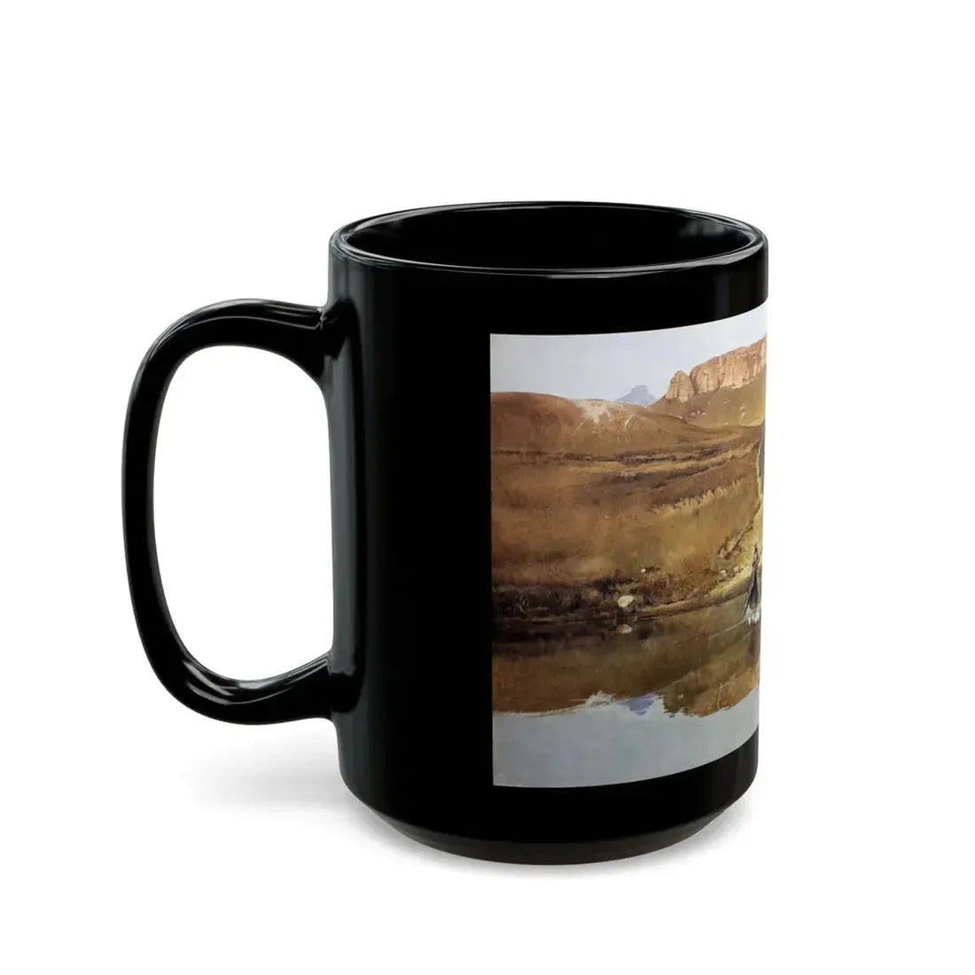 Robert McGinnis (1926-) Beyond The Shining River - Black Coffee Mug - Go Mug Yourself