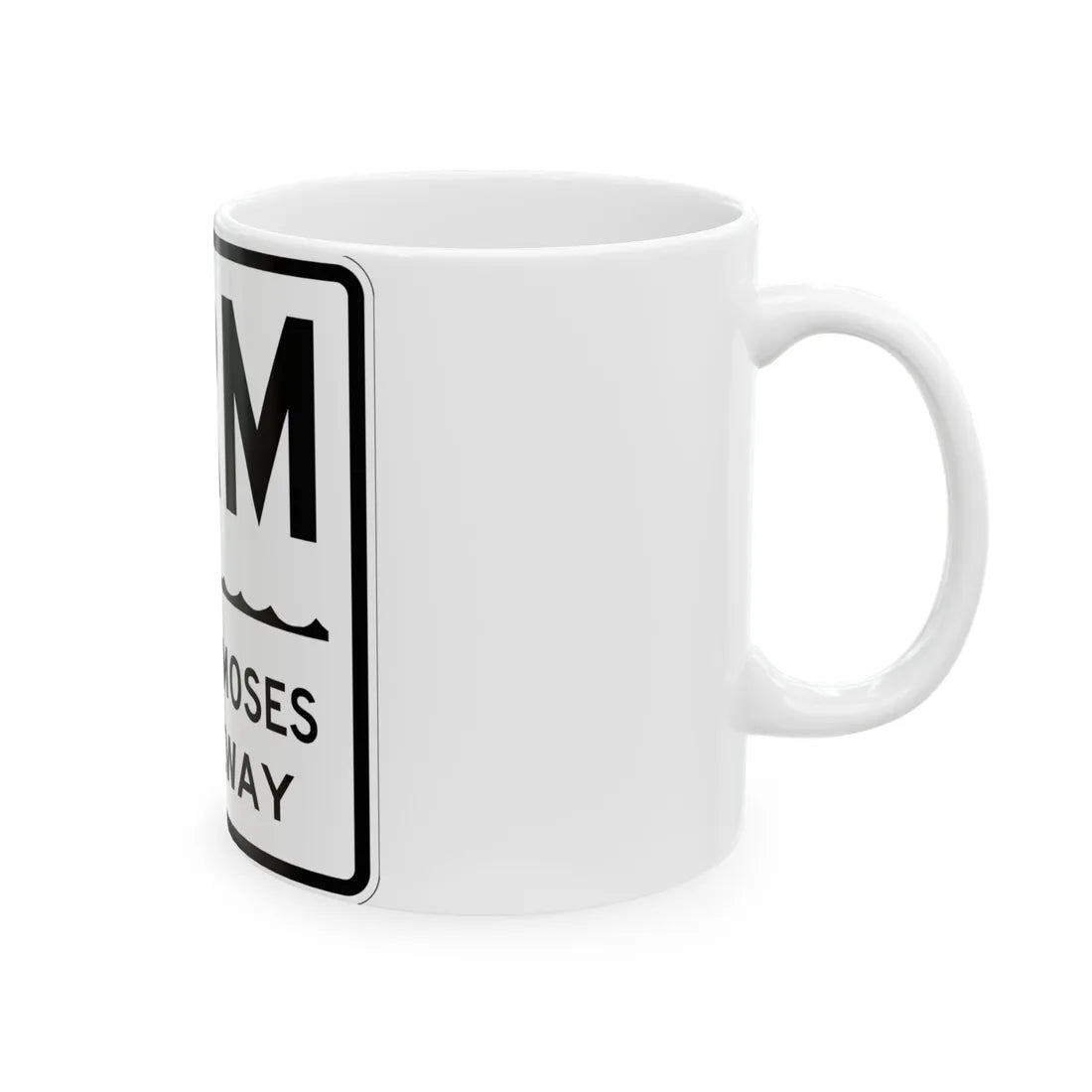 Robert Moses Cswy Shield (New York) (Road Sign) White Coffee Mug - Go Mug Yourself