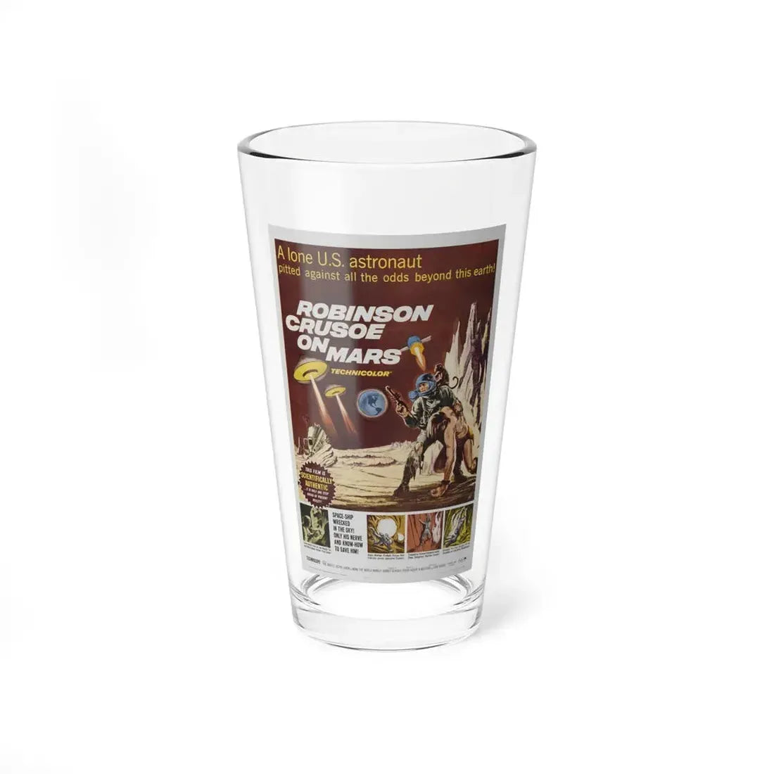 ROBINSON CRUSOE ON MARS 1964 Movie Poster - Pint Glass 16oz 16oz - Go Mug Yourself