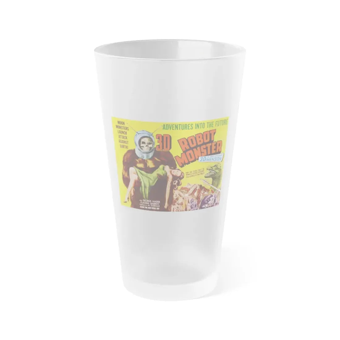 ROBOT MONSTER 1953 Movie Poster - Frosted Pint Glass 16oz 16oz Frosted - Go Mug Yourself