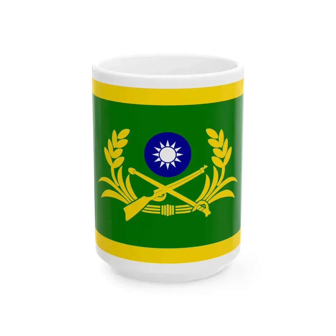 ROC Commanding General of Army Flag (China) White Coffee Mug 15oz - Go Mug Yourself