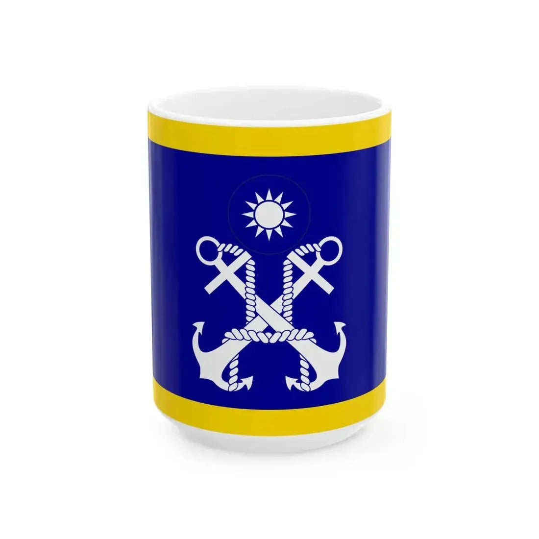 ROC Commanding General of Navy Flag (China) White Coffee Mug 15oz - Go Mug Yourself