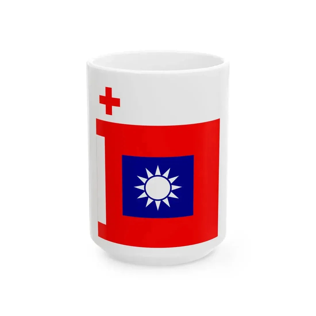 ROCA Hospital Flag 1953 (China) White Coffee Mug 15oz - Go Mug Yourself